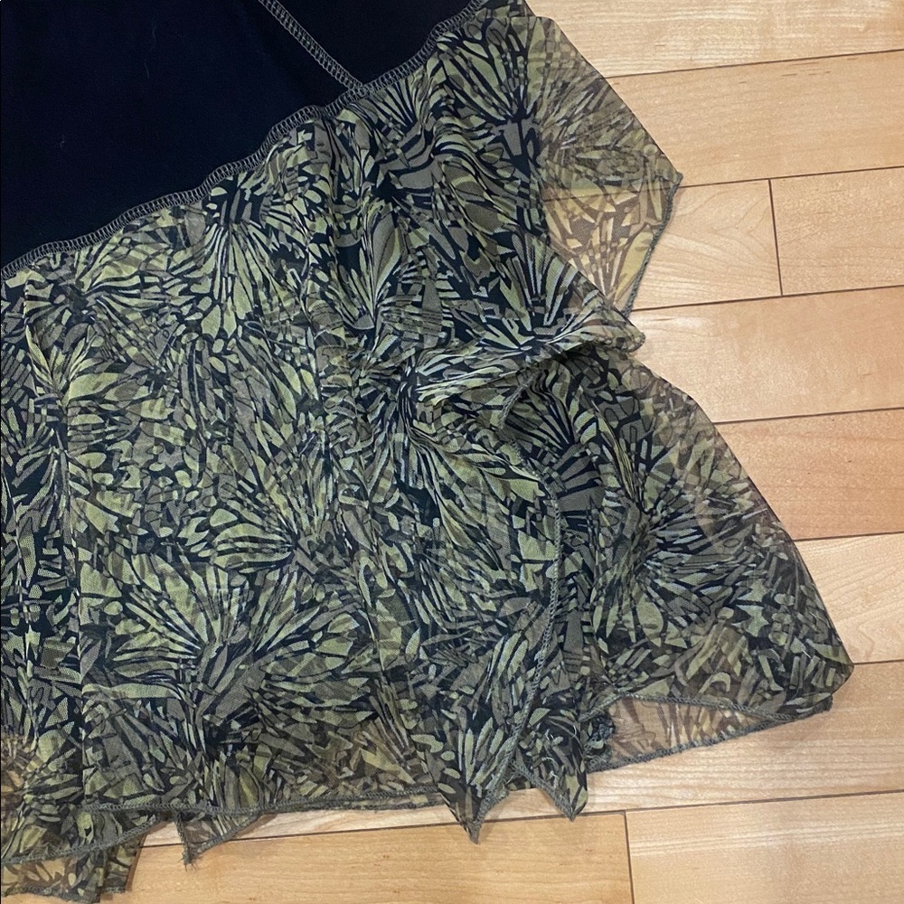 TANGO MANGO Summer sleeveless Black & Green Ruffle Dress Size Medium - Picture 16 of 16
